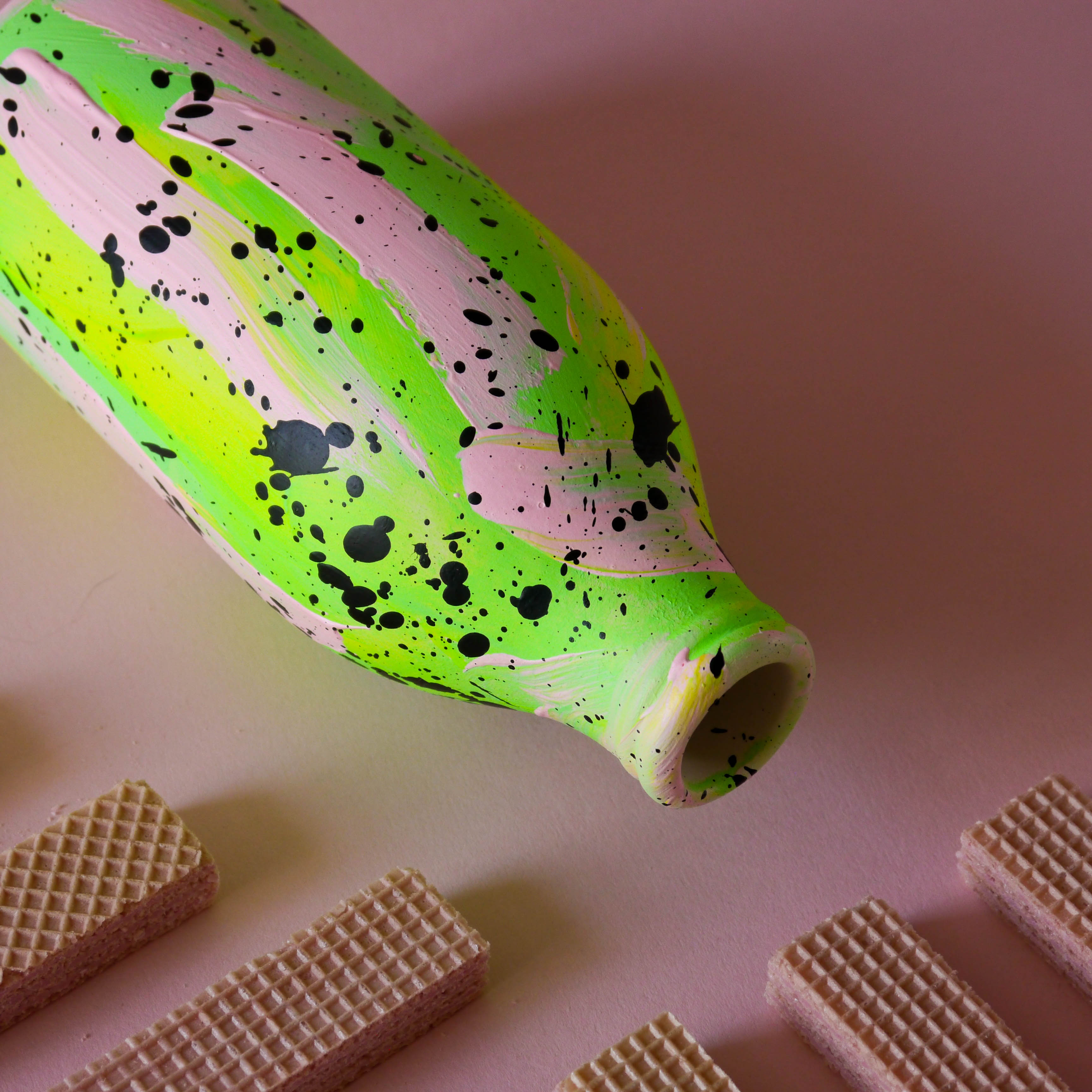 Abstract Art Milk Bottle Vase